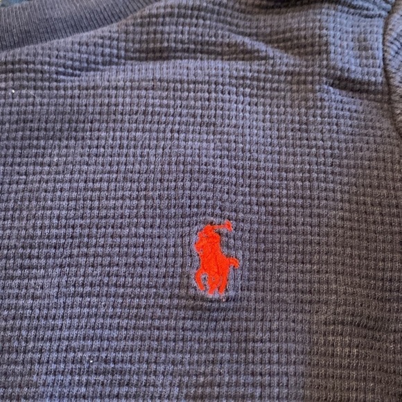 Polo Ralph Lauren Waffle Knit Navy Blue Shirt Size 4 in EUC - Picture 3 of 5